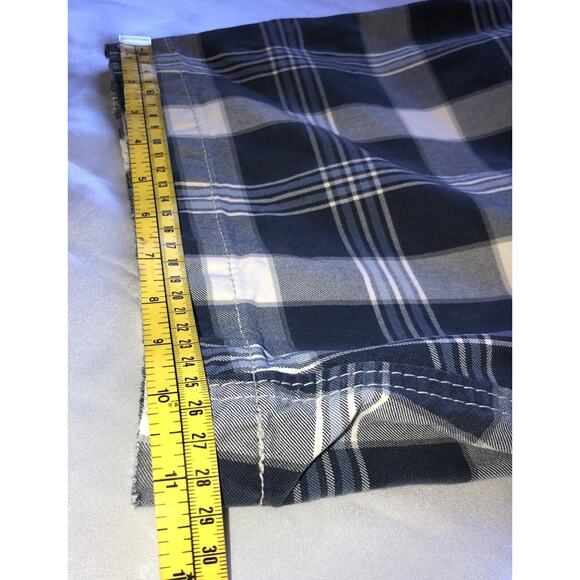Abercrombie & Fitch Shorts Plaid Blue White Button Fly Mens Size 33 - Picture 10 of 12